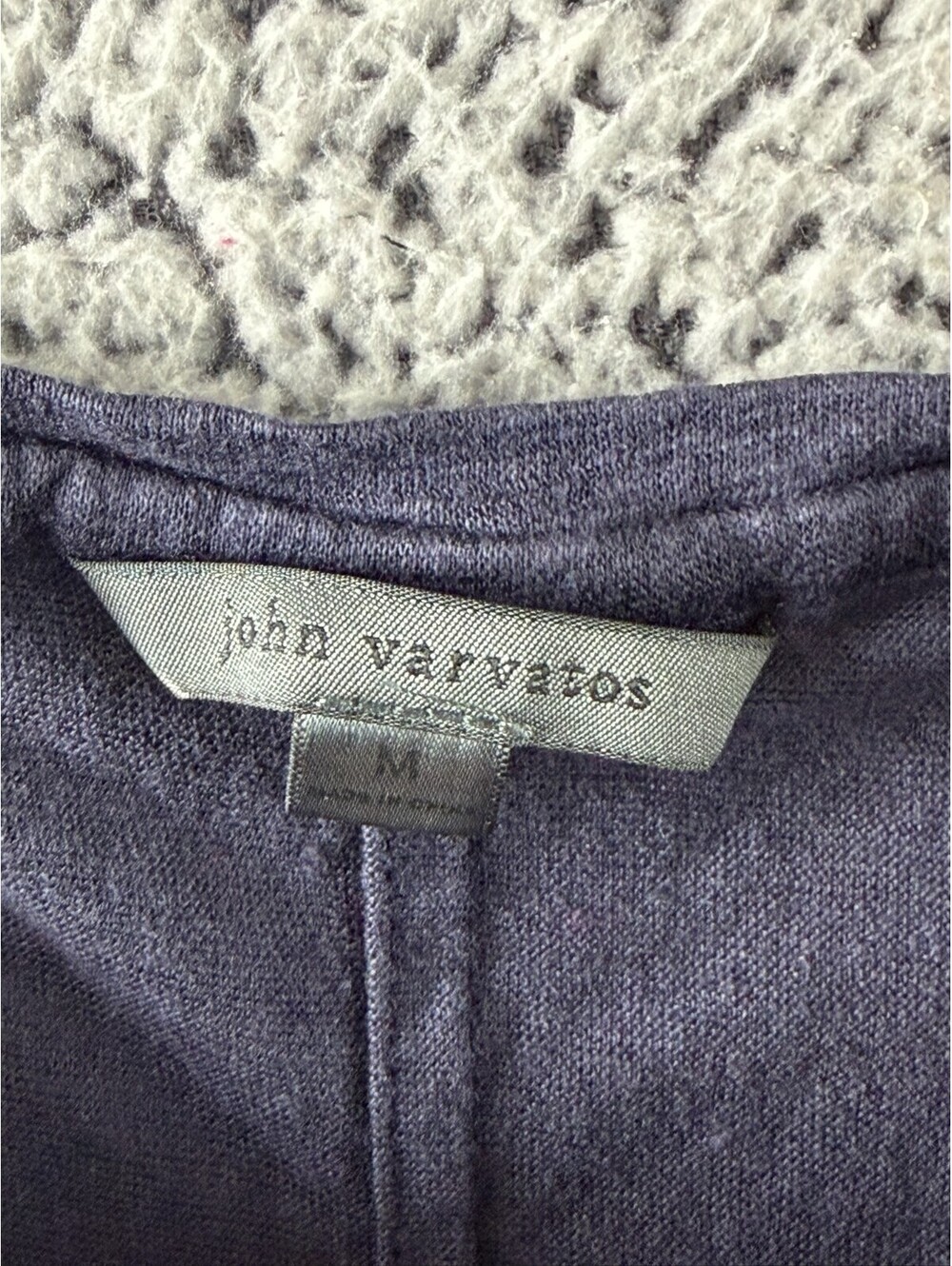 John Varvatos Womens M Navy Blue 100% Linen T Shirt Short Sleeve Lightweight - Picture 4 of 4